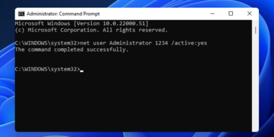 turn on administrator account windows 10 command prompt