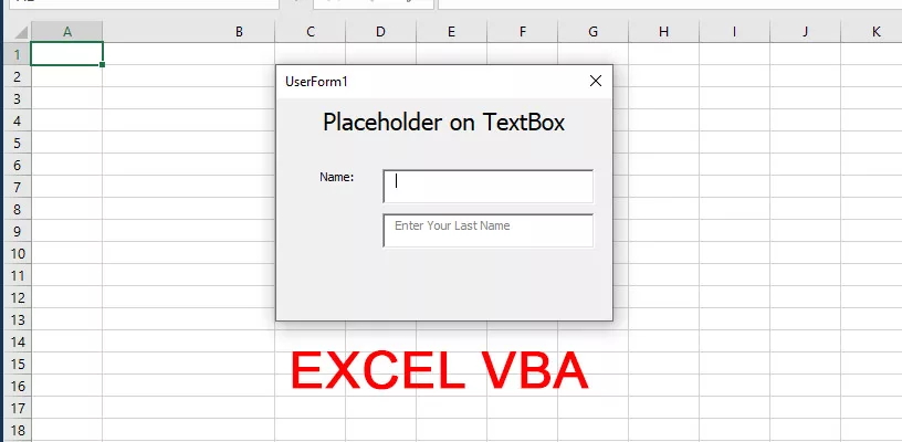 Placeholder On TextBox In Excel VBA I FIX PROBLEM